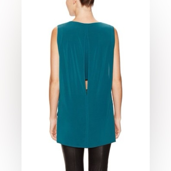 HELMUT LANG Women’s Faint Jersey Sleeveless Top in Siphon Teal Size Small - Picture 1 of 13